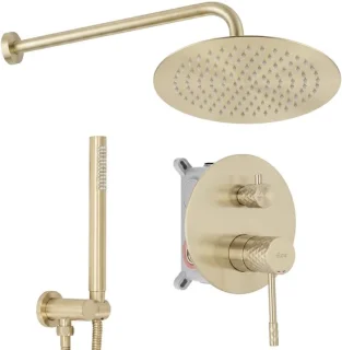 Rea - Inbouw Regendoucheset Lungo Diamond Brush Gold + Box - 25 x 25 x 22,5 cm