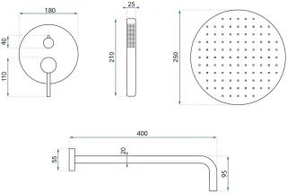 Rea JS-7029BRG +Box Inbouwdoucheset