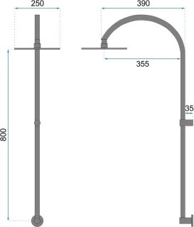 Rea Lugano Regendouche 96cm Zwart