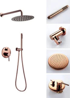 Rea Lungo Inbouw Regendouche 36cm Roze Goud