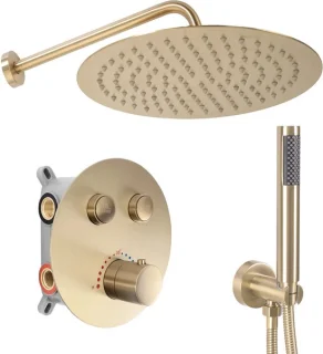 Rea Lungo Inbouw Regendouche Geborsteld Goud 39,5cm