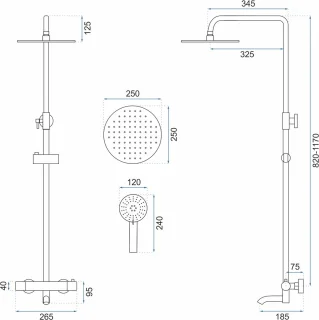 Rea Lungo Regendouche 117cm Goud