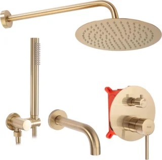 Rea Lungo Regendouche 16cm Geborsteld Goud
