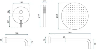 Rea Lungo Regendouche 9cm Grijs