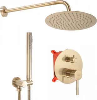 Rea Lungo Regendouche Inbouw 36,5cm Geborsteld Goud