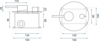 Rea Lungo Regendouche Inbouw 36,5cm Grijs