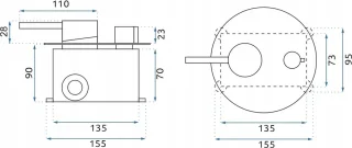 Rea Lungo Regendouche Inbouw Borstelkoper 36cm
