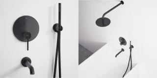 Rea Lungo Zwarte Regendouche 9cm