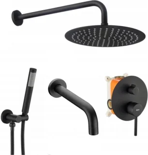 Rea Lungo Zwarte Regendouche 9cm