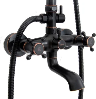 Rea Retro Regendouche Zwart 150cm