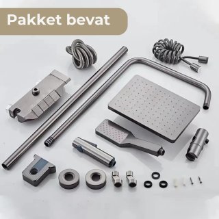 Recalma Regendouche Douchesysteem met Thermostaatkraan Metallic