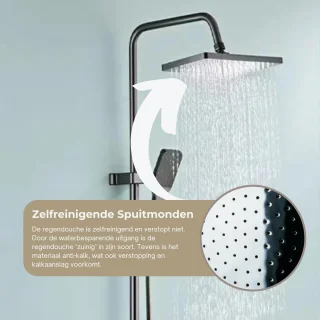 Recalma Regendouche Douchesysteem met Thermostaatkraan Metallic