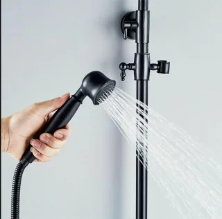 Regenboog Doucheset Wandmontage 20 cm Zwart