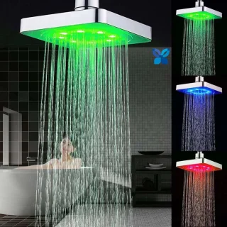 Regendouche 15x15 cm Chroom LED