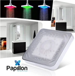 Regendouche 15x15 cm Chroom LED