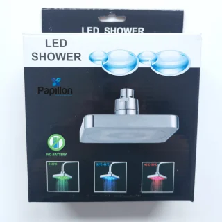 Regendouche 15x15 cm Chroom LED