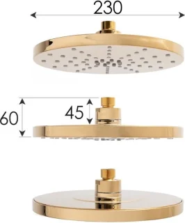 Regendouche 23 cm goud