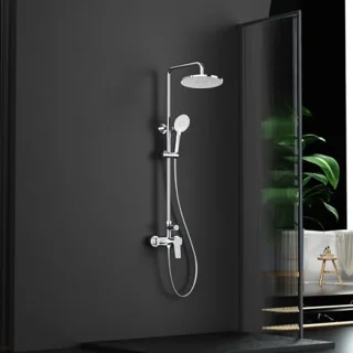 Regendouche 25 cm chroom - Complete doucheset