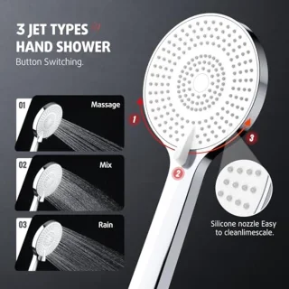 Regendouche 25 cm chroom - Complete doucheset