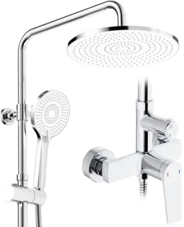 Regendouche 25 cm chroom - Complete doucheset