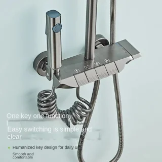 Regendouche Aluminium Doucheset met Pianoknop Schakelaar