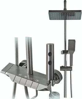 Regendouche Aluminium Doucheset met Pianoknop Schakelaar