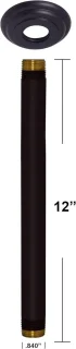 Regendouche arm plafondmontage 30 cm mat zwart