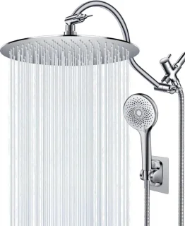 Regendouche Combo Set - Regendouchekop & Handdouche, Chroom
