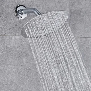 Regendouche deluxe chroom - 15 cm - roestvrijstalen cirkelvormige douchekop voor muur- of plafondmontage