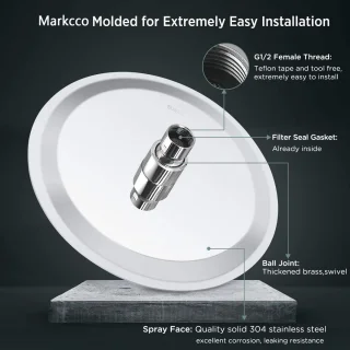 Regendouche deluxe chroom - 15 cm - roestvrijstalen cirkelvormige douchekop voor muur- of plafondmontage