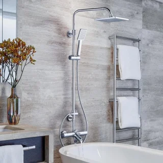 Regendouche deluxe - Chroom - 84 tot 121 cm