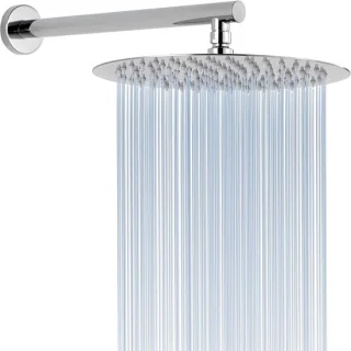 Regendouche deluxe - Ronde regendouchekop - 30 cm - roestvrijstalen waterval met verlengarm