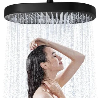 Regendouche deluxe zwart 14 inch