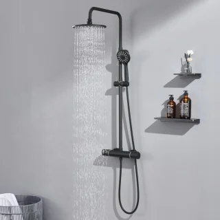 Regendouche doucheset met plank 20x20 cm