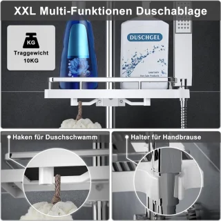 Regendouche Doucheset Met Plank Chroom 35x25 cm