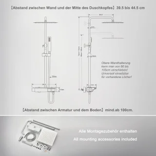 Regendouche doucheset RVS