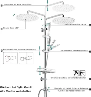 Regendouche Douchestangset