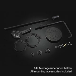 Regendouche Douchesysteem RVS Ø20 cm Zwart