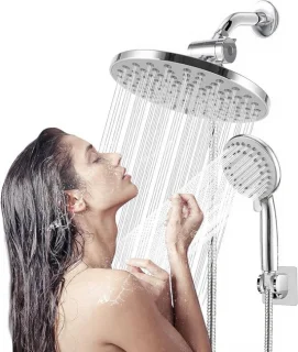 Regendouche en handdouche set 8 inch chroom
