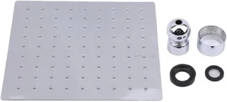 Regendouche hoofd 25 cm vierkant zilver