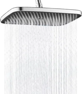 Regendouche hoofd vierkant 30 x 21 cm zilver