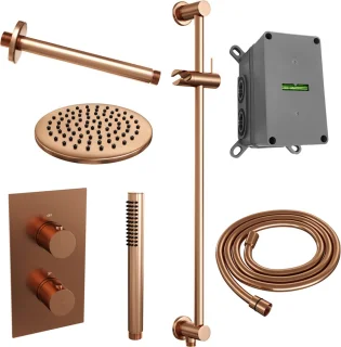 Regendouche Inbouw Omstelling Koperen Afwerking Incl. Douchekop & Handdouche