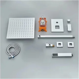 Regendouche kraan set - wandmontage - 8 inch - chroom