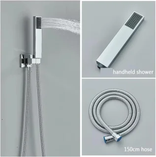 Regendouche kraan set - wandmontage - 8 inch - chroom