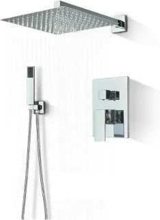 Regendouche kraan set - wandmontage - 8 inch - chroom