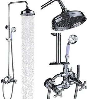 Regendouche mengkraan set 20 cm chroom