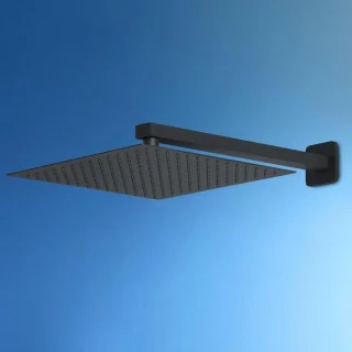 Regendouche met douchearm 30x30 cm zwart