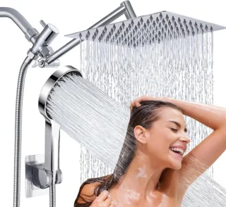 Regendouche met handdouche 20 cm vierkant chroom