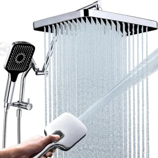 Regendouche met Handdouche 33 cm Chroom