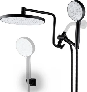 Regendouche met handdouche matzwart 12 inch